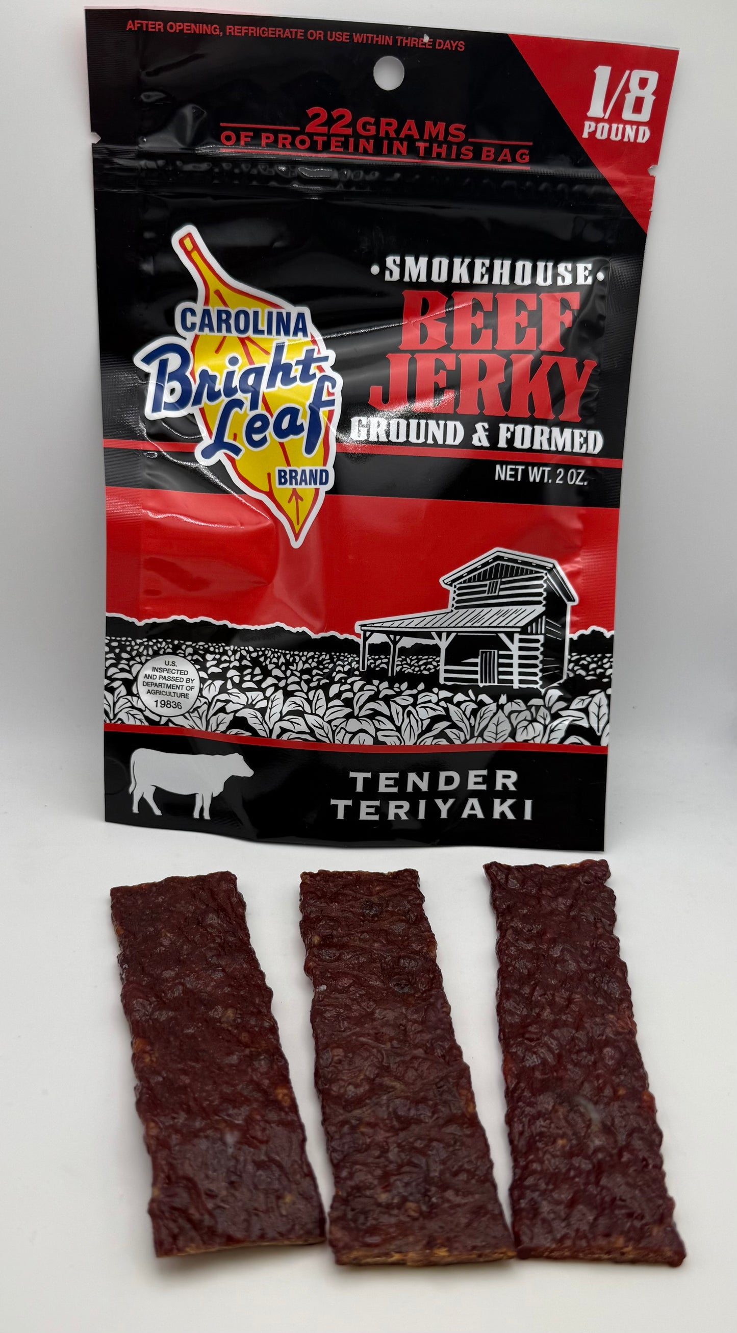 Bright Leaf Beef Jerky Tender Teriyaki 2 oz