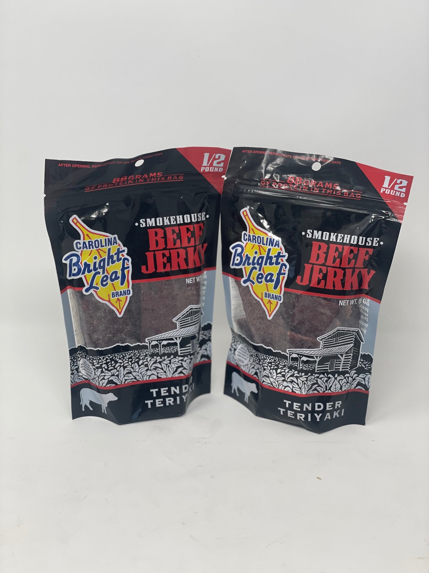 Bright Leaf Beef Jerky Tender Teriyaki 1/2 POUND BAG!