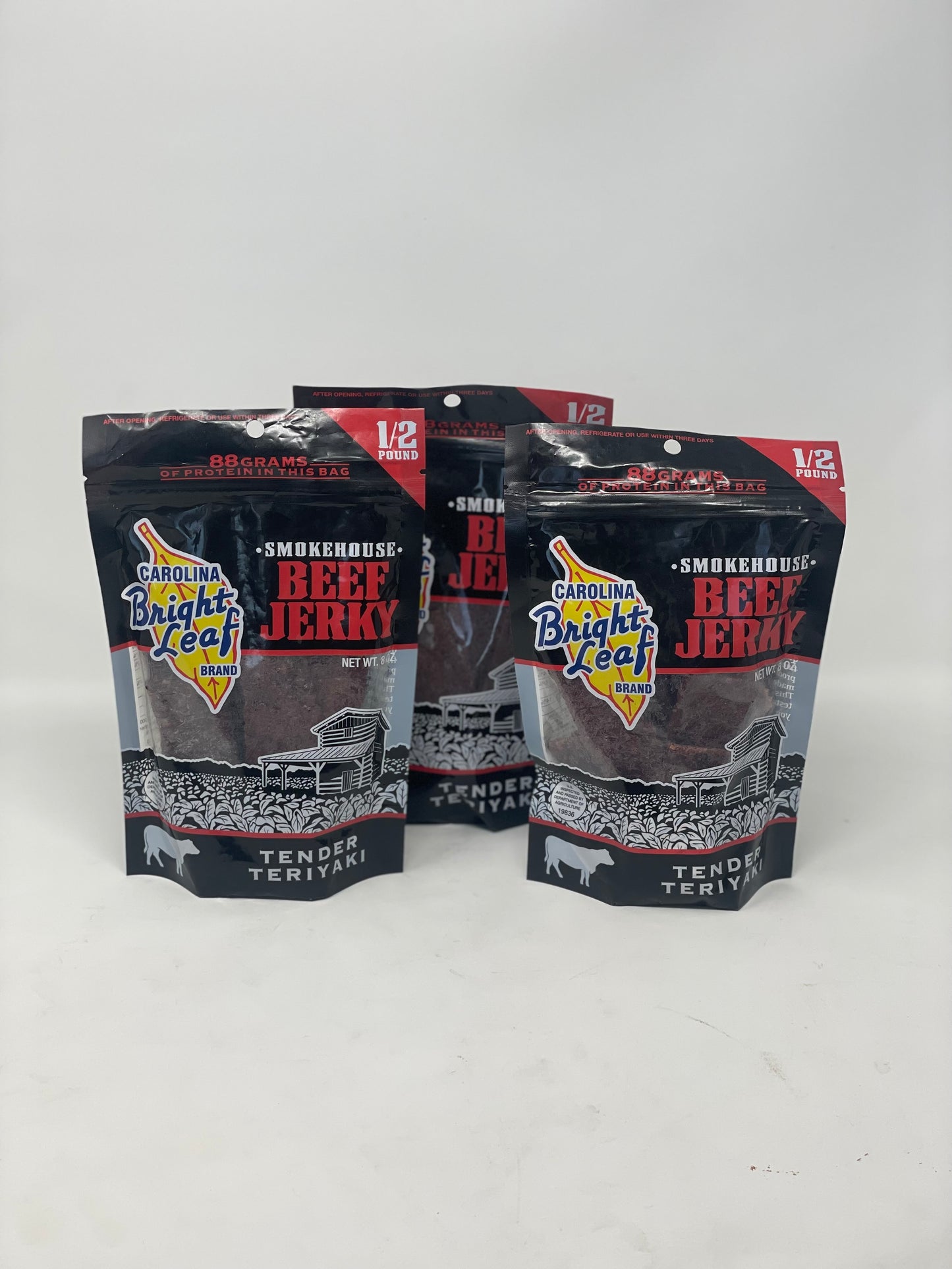 Bright Leaf Beef Jerky Tender Teriyaki 1/2 POUND BAG!